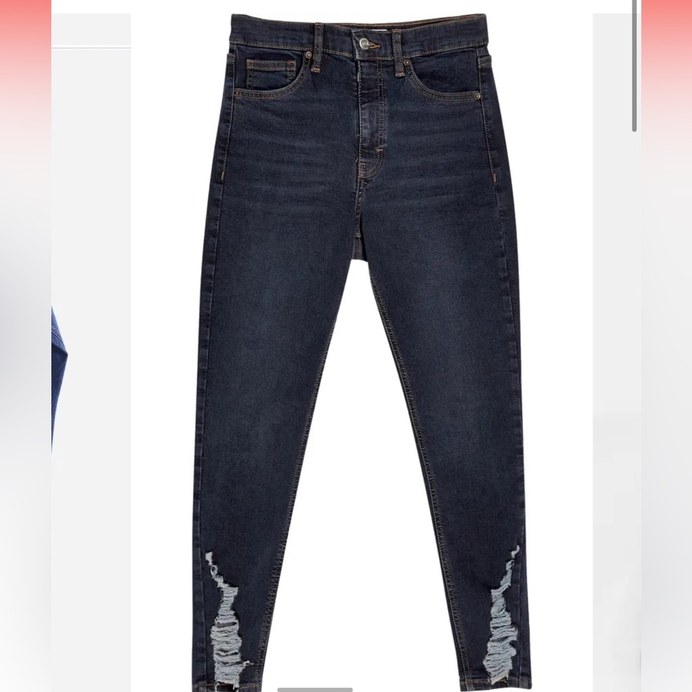 ๐ฅ๐HOST PICK๐๐ฅ NWT $80 Topshop Jamie skinny jeans with ripped hem size 4 - Picture 11 of 14